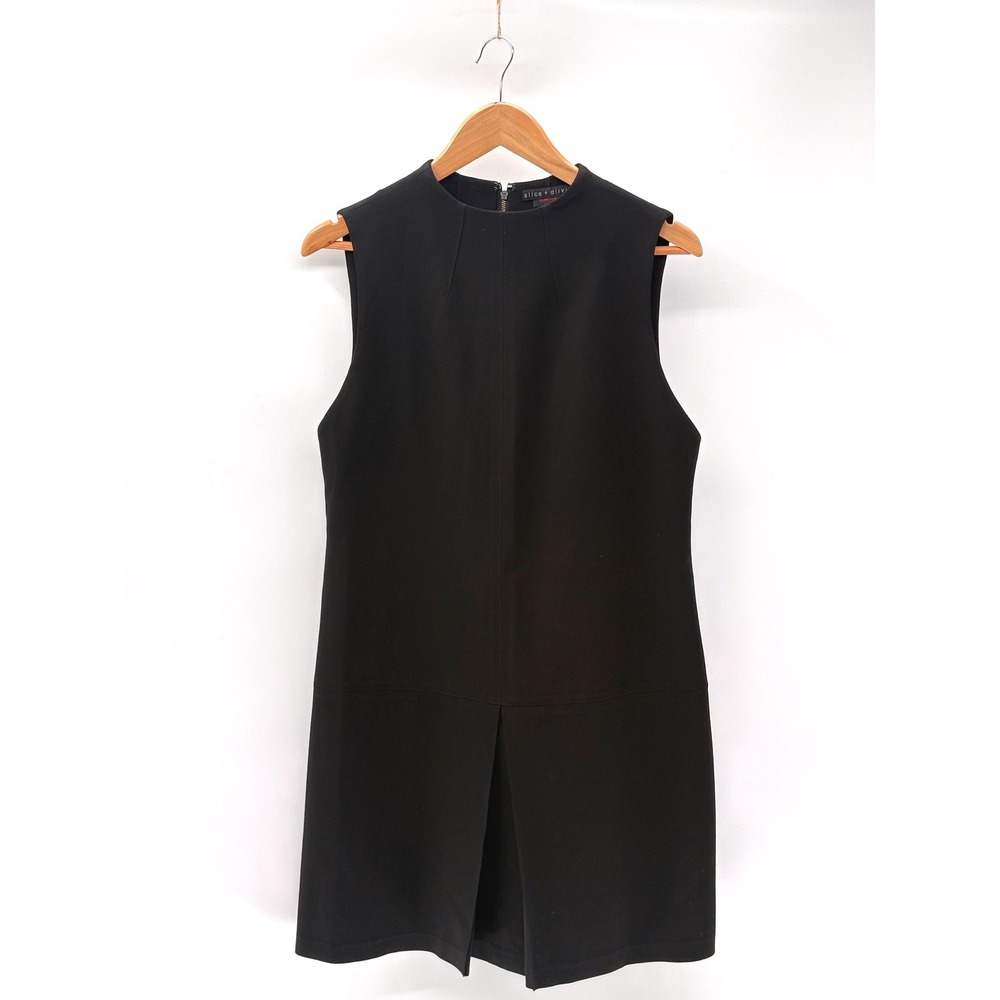 Alice + Olivia Dress Short Black Shift 12 Minimalist Quiet Luxury Sleeveless